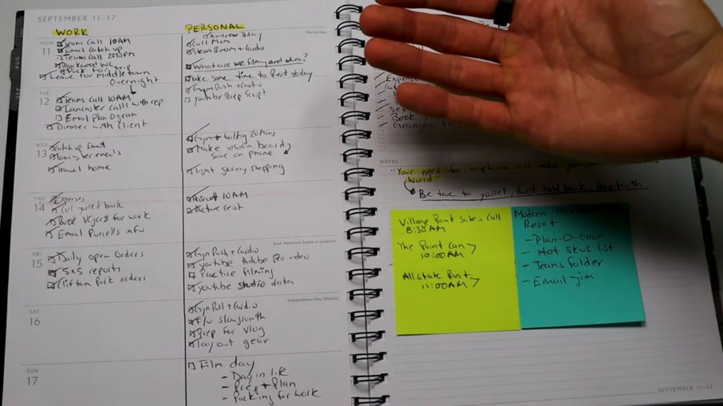 Planner Spotlight: Frankie Molinelli’s work + personal planner (Staples spiral bound&nbsp;weekly)